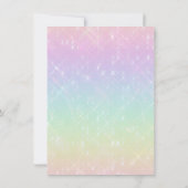 Einhorngesicht Rainbow Pearl Baby Shower Einladung (Rückseite)