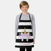 Einhorngesicht Schwarze Streifen Personalisiert Schürze (Getragen)