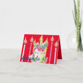 Einhorngesichtskuchen Regenbogen Sprinkles Geburts Karte (Vorderseite)