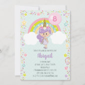 EinhornGirl zum Geburtstag Einladungen jeden Alter (Vorderseite)