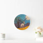 Einhornglas auf dem Mond Runde Wanduhr (Zuhause)