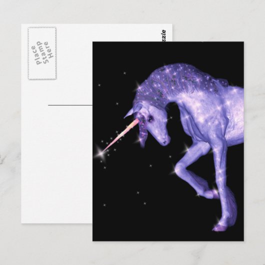 EinhornGlitzern Postkarte (Vorne/Hinten)