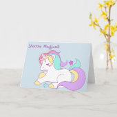 Einhorngrußkarte Karte (Gelbe Blume)