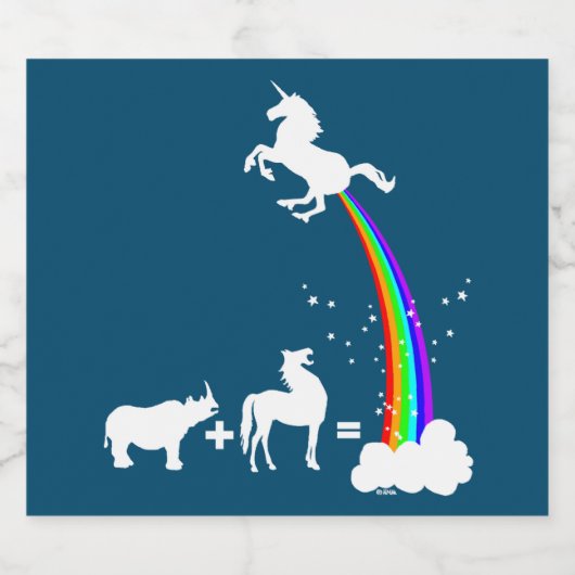 Einhornherkunft Bierflaschenetikett (Einzelnes Label)