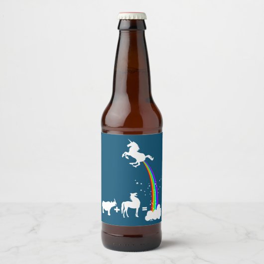 Einhornherkunft Bierflaschenetikett (Vorderseite)