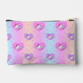 Einhornhörner, rosa und lila Bleistifte oder Toile Zubehörtasche (Rückseite)