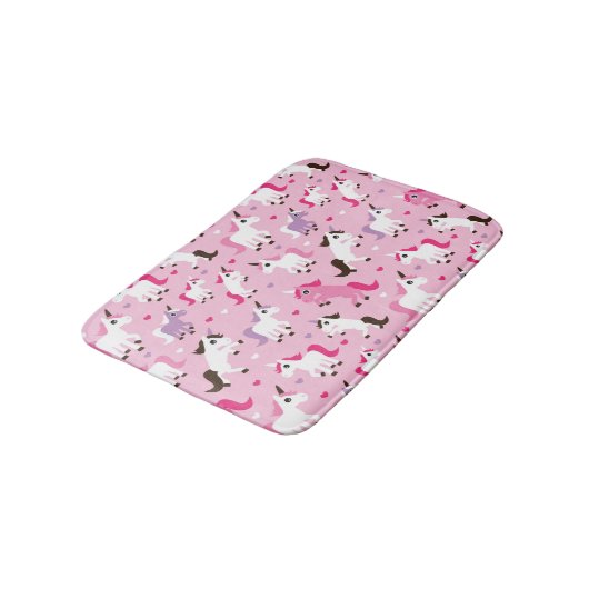 Einhornillustration scherzt Hintergrund Badematte (Schrägansicht)