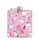 Einhornillustration scherzt Hintergrund Flachmann (Vorderseite)