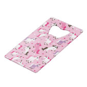 Einhornillustration scherzt Hintergrund Geldbeutel Flaschenöffner (Rückseite Schrägansicht)