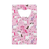 Einhornillustration scherzt Hintergrund Geldbeutel Flaschenöffner (Rückseite)