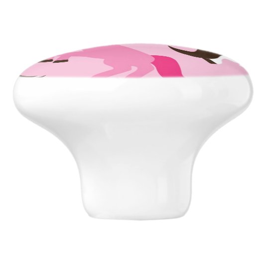 Einhornillustration scherzt Hintergrund Keramikknauf (Seitenansicht)