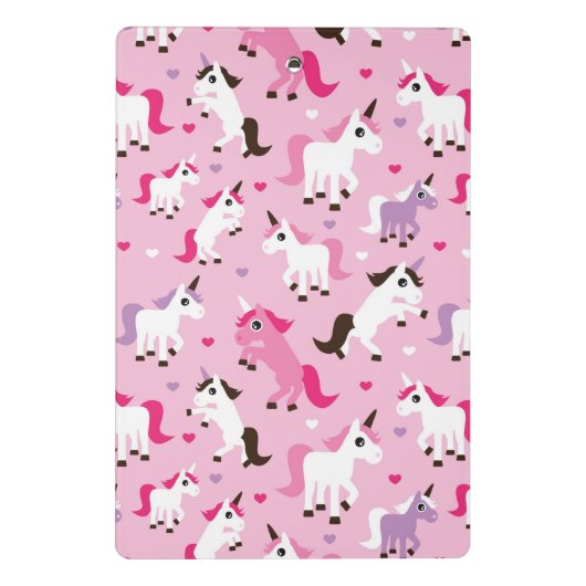 Einhornillustration scherzt Hintergrund Mini Klemmbrett (Rückseite)