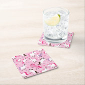 Einhornillustration scherzt Hintergrund Rechteckiger Pappuntersetzer (Vor Ort)