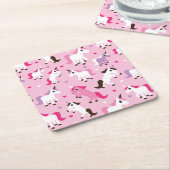 Einhornillustration scherzt Hintergrund Rechteckiger Pappuntersetzer (angewinkelt)