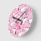 Einhornillustration scherzt Hintergrund Runde Wanduhr (Winkel)