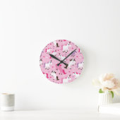 Einhornillustration scherzt Hintergrund Runde Wanduhr (Zuhause)
