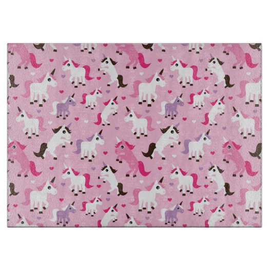 Einhornillustration scherzt Hintergrund Schneidebrett (Vorderseite)