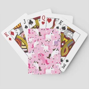 Einhornillustration scherzt Hintergrund Spielkarten