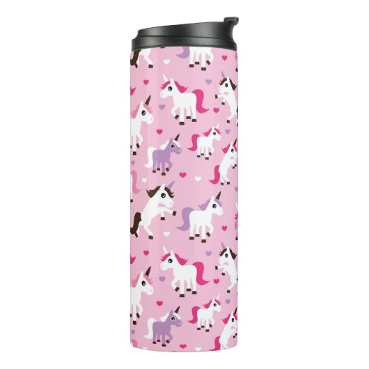 Einhornillustration scherzt Hintergrund Thermosbecher (Nach links gedreht)