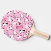 Einhornillustration scherzt Hintergrund Tischtennis Schläger (Seitenansicht)