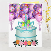 Einhornkarte Karte (Gelbe Blume)