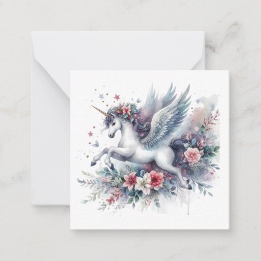 Einhornkarte Mitteilungskarte (Vorderseite)