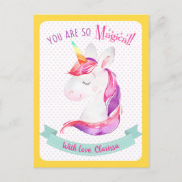 Einhornkarten-Valentinstag-Kinder (Klassenzimmer) Feiertagspostkarte