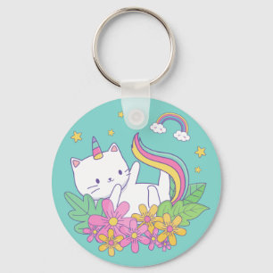 Einhornkatze, Caticorn, Regenbogen Schlüsselanhänger