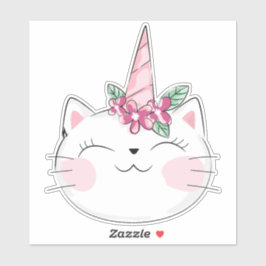 Einhornkatze, Niedliche Katze, kleine Katze, Kitty Aufkleber