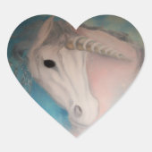 Einhornkleber Herz-Aufkleber (Vorderseite)