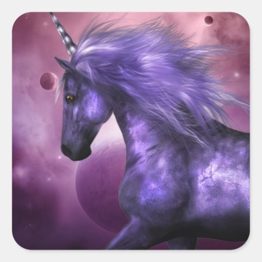 Einhornkleber Quadratischer Aufkleber (Vorderseite)