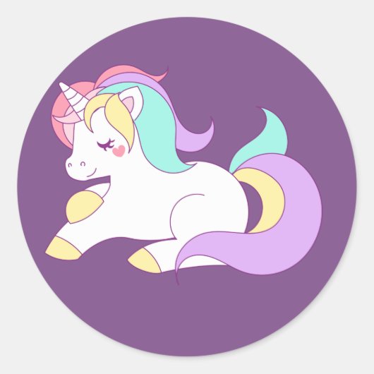 Einhornkleber Runder Aufkleber (Vorderseite)