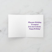 Einhornkopf mit Blume Geburtstagskarte Karte (Innenseite)