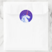 Einhornkopf mit Sternen Runder Aufkleber (Tasche)