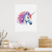 Einhornkopf poster (Küche)