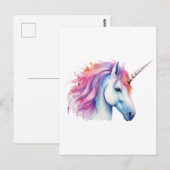 Einhornkopf  postkarte (Vorne/Hinten)