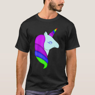 Einhornkopf Regenbogen Süß Hübsch GEHÖRNTES PFERD T-Shirt