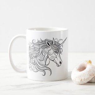 Einhornkopf Zeichnend Kaffeetasse