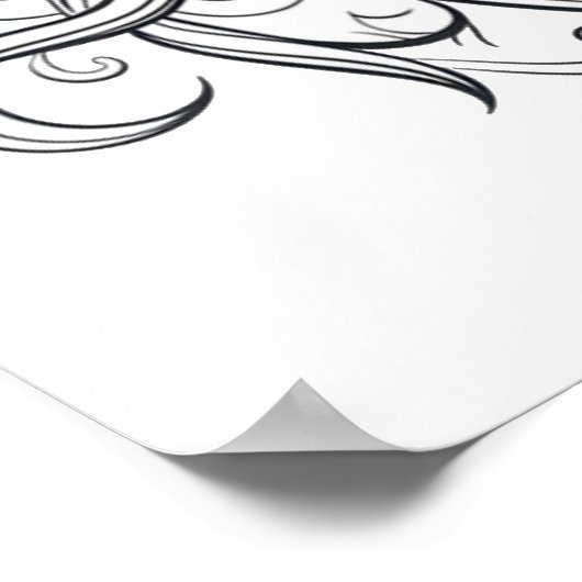 Einhornkopf Zeichnend Poster (Ecke)