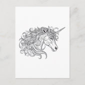 Einhornkopfzeichnung Klein Postkarte (Vorderseite)