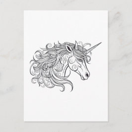 Einhornkopfzeichnung Klein Postkarte