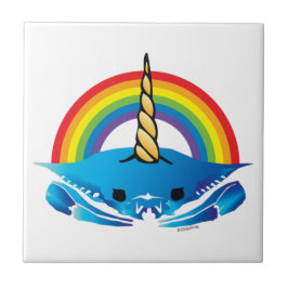 Einhornkrabbe unter dem Regenbogen Fliese