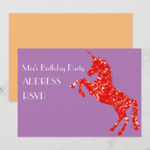 Einhornkunst farbenfrohe Geburtstagsparty Einladung