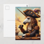 Einhornkunst mit Kaffee Postkarte (Vorne/Hinten)