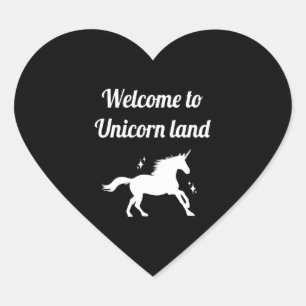 Einhornland Herz-Aufkleber