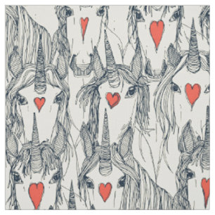 Einhornliebe Indigo Persimone Perle Stoff