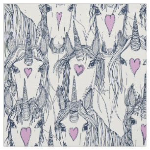 Einhornliebe Marine-Orchidee weiß Stoff
