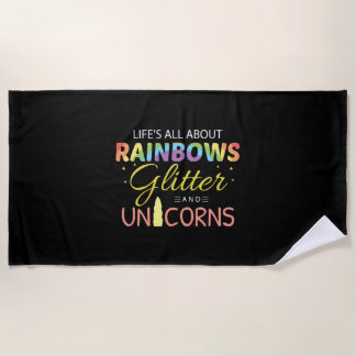 Einhornliebhaber-Geschenkidee Regenbogen Glitter E Strandtuch