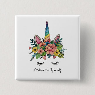 Einhornlinsen mit Regenbogenhaut Button