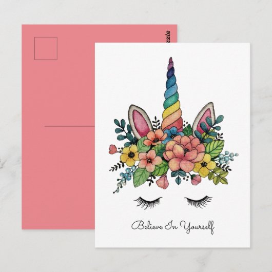 Einhornlinsen mit Regenbogenhaut Postkarte (Vorne/Hinten)